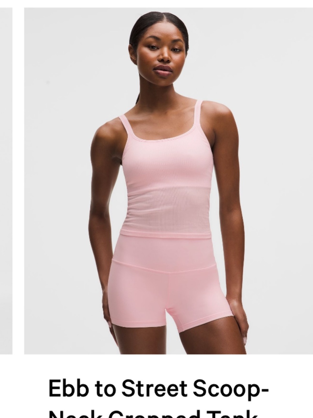 lululemon athletica Light Pink Scoop-Neck Cropped Tank